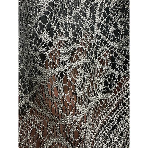 Caramia Vintage Metallic Gray Western 2 piece Suit Jacket Skirt Tassel Womens 12 - Picture 7 of 13